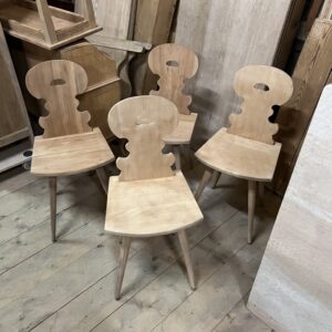 ART 1012 Lot de 4 chaises cerisier sablées